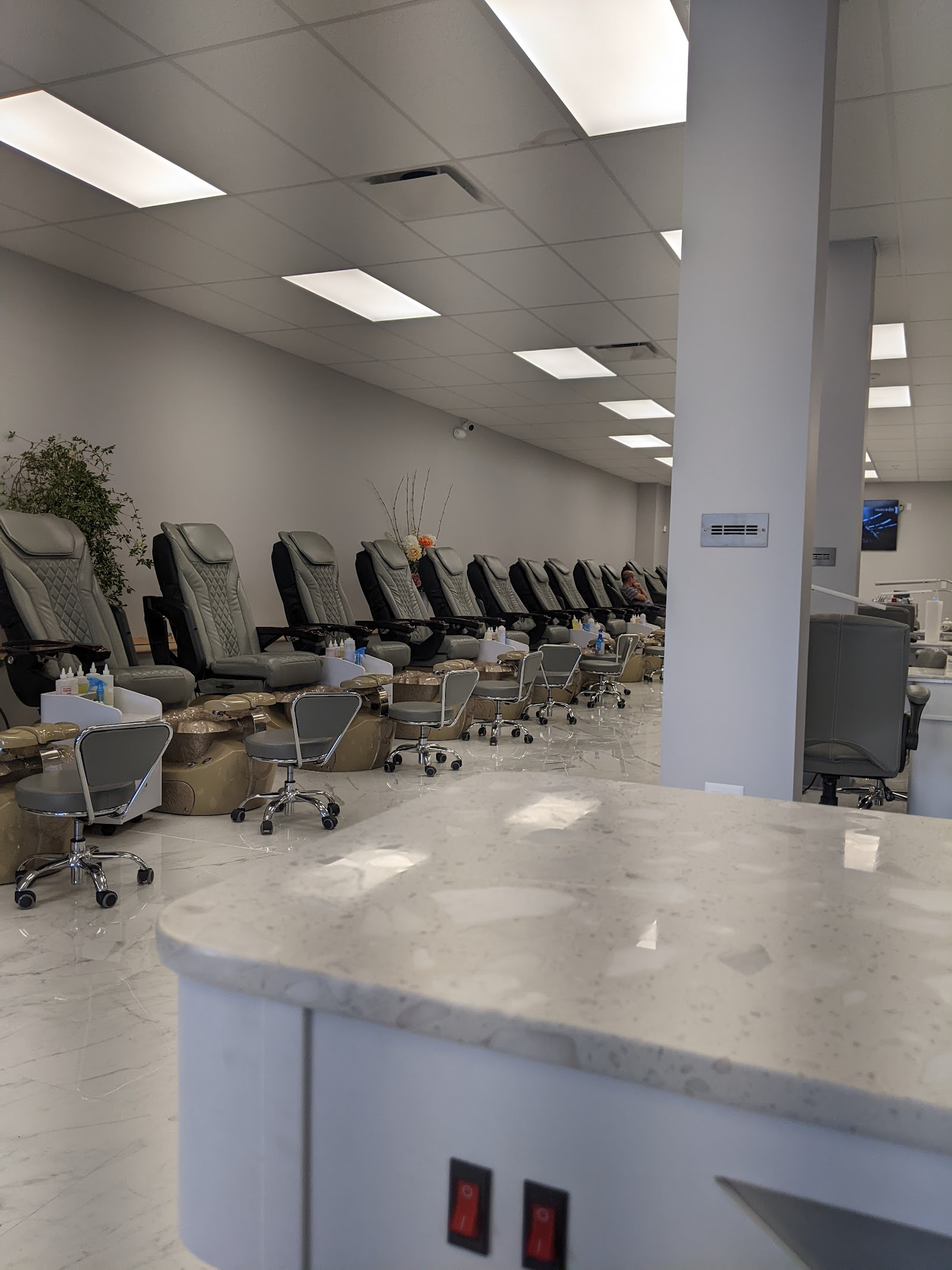 Interior pedicure seating at LV Nails & Spa